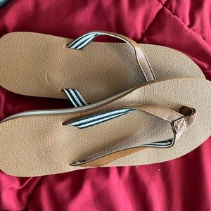 Brown and Black Striped Women's Sandals